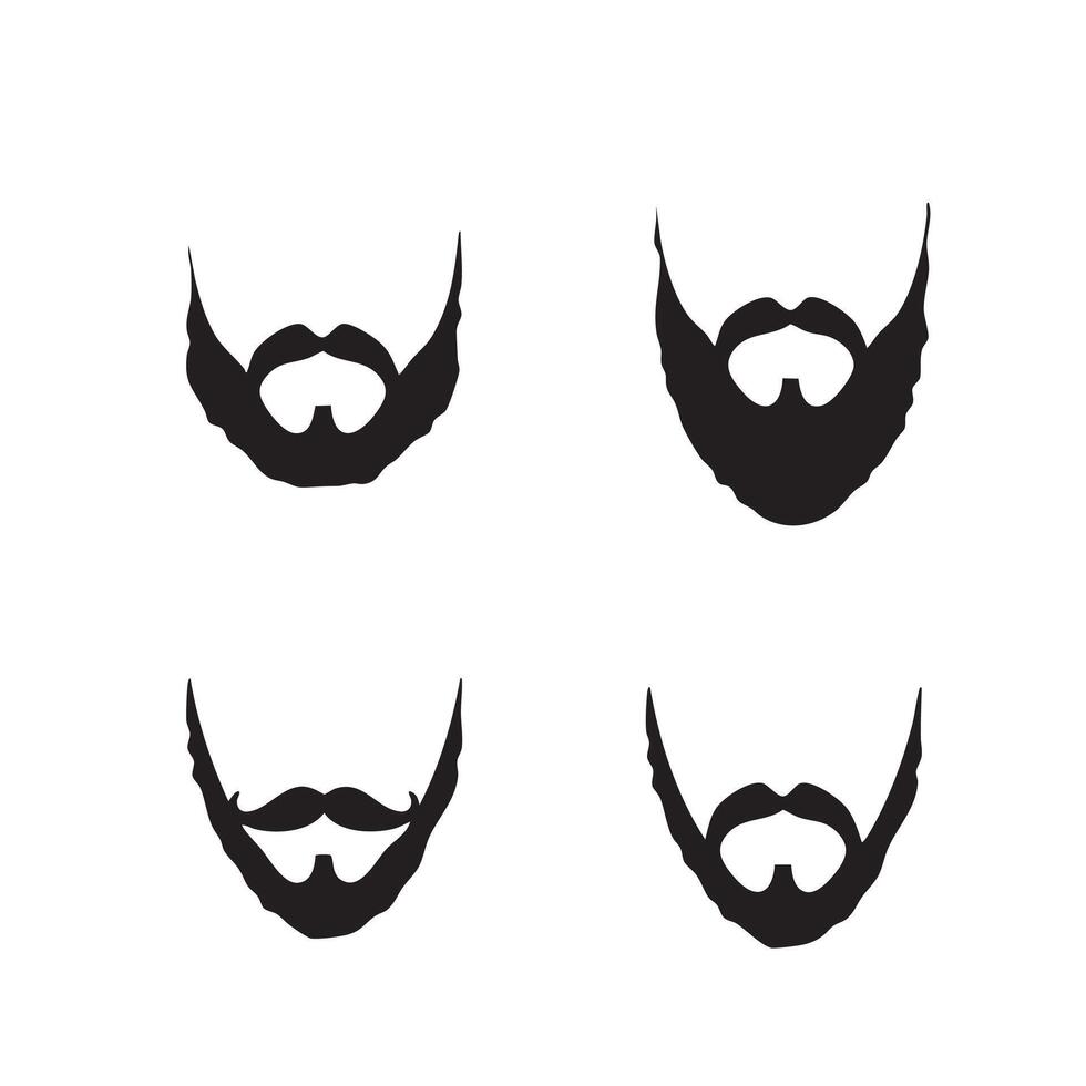 beard and mustache icons set vector