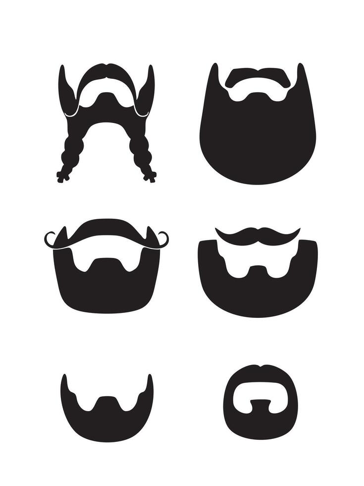 6 Beard Styles For Men vector