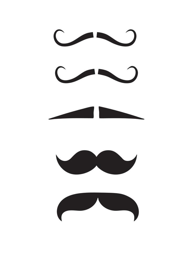 Different Mustache For Men vector