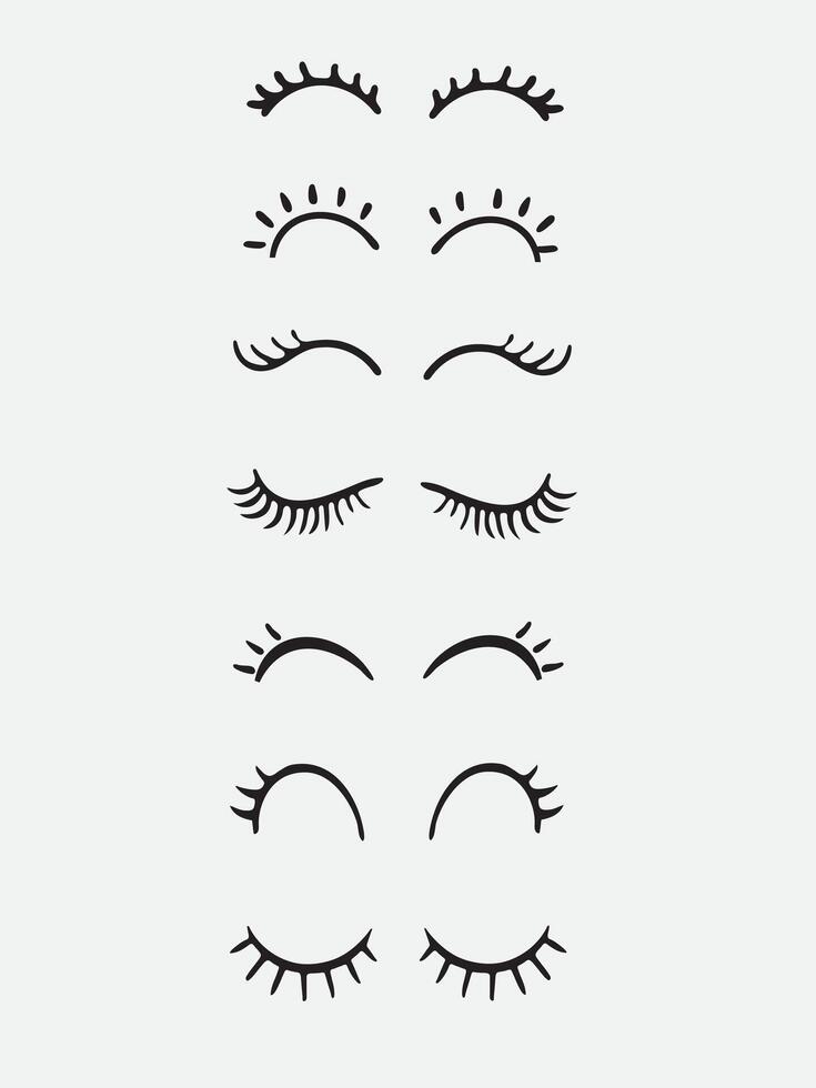 Eyelashes Set Beauty Accessory Isolated on White Background vector