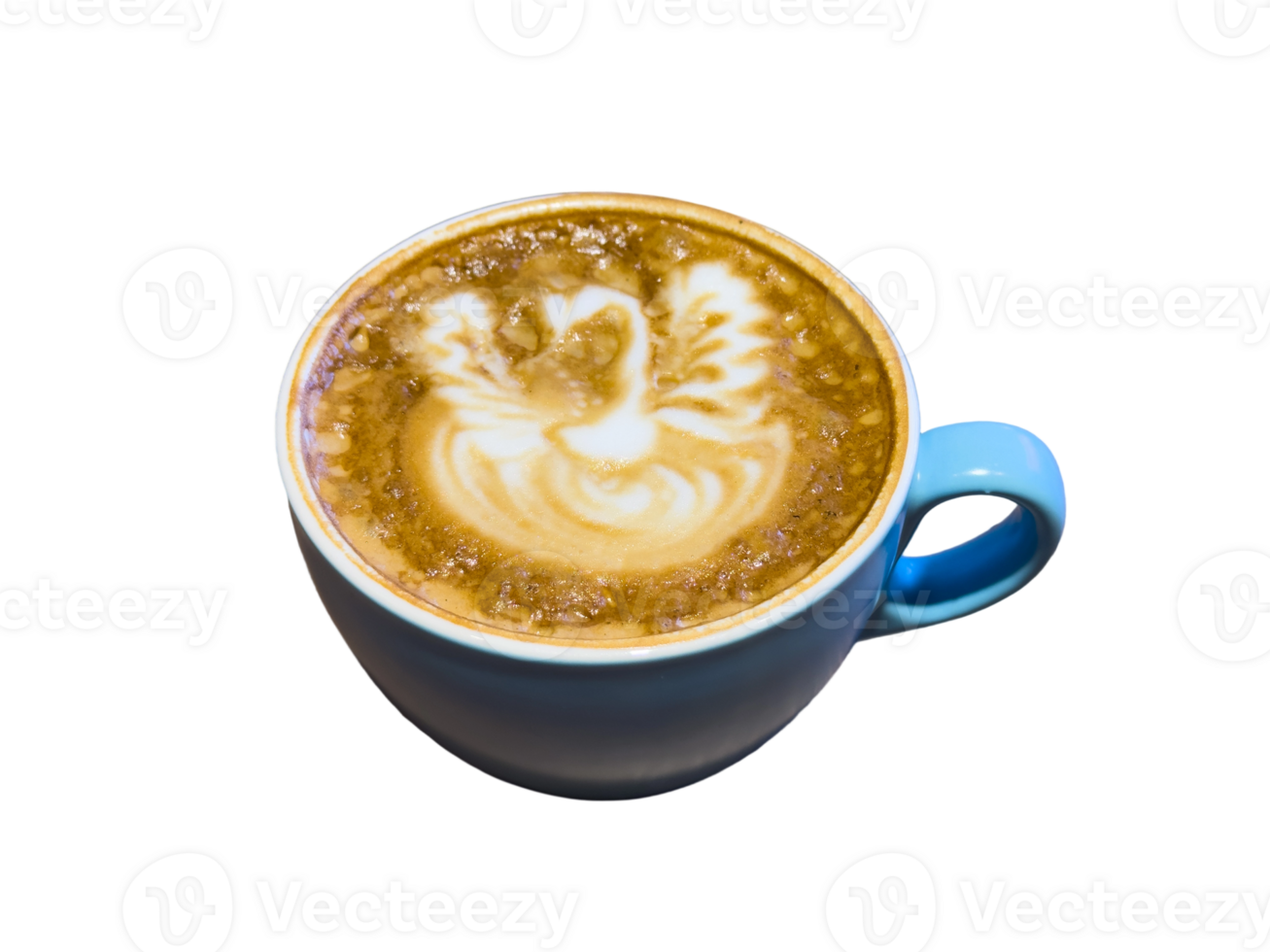 café com leite com de asa dupla cisne café com leite arte isolado png