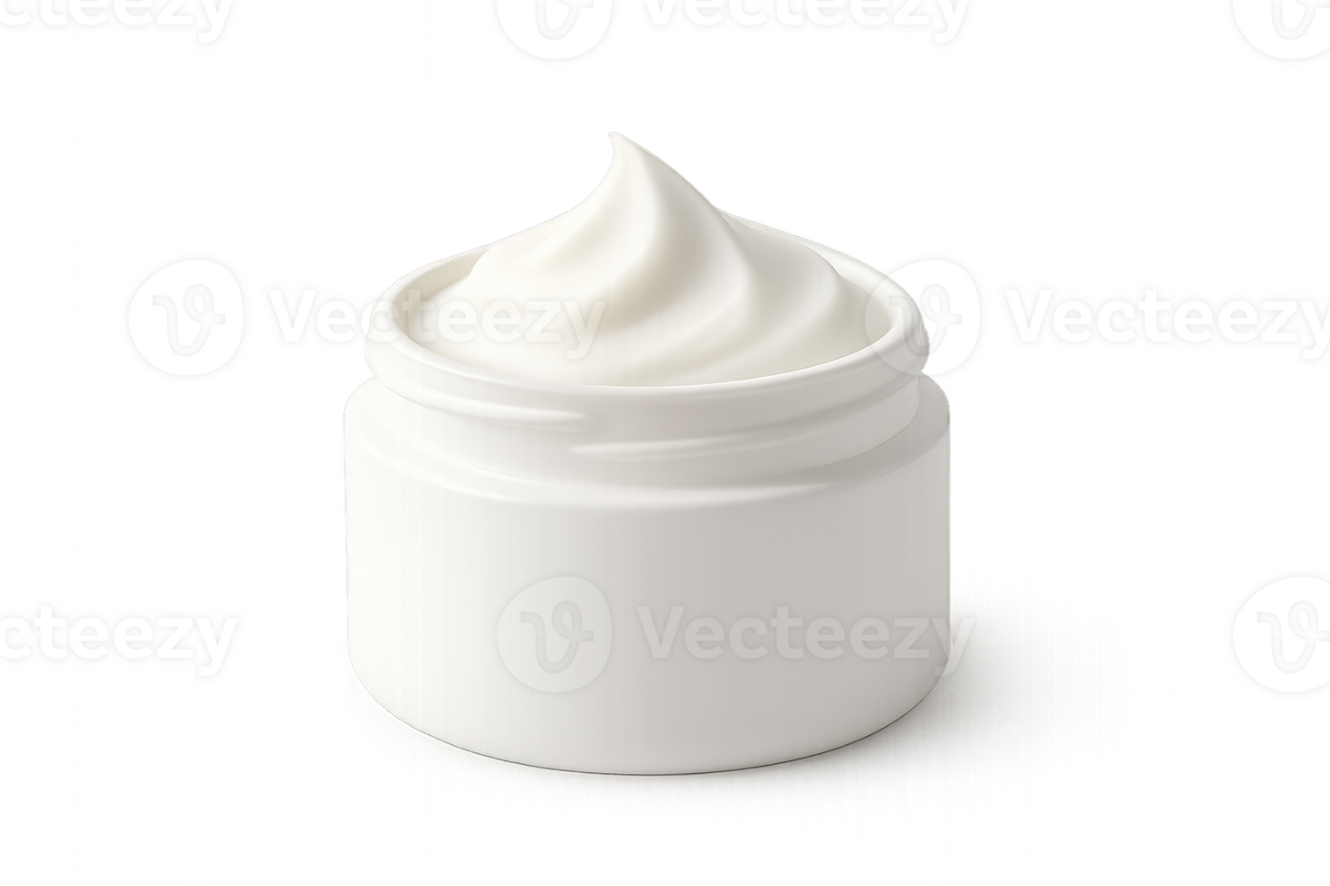 Whipped Cream in a Small White Container With a Soft Peak on Top Placed Against a Plain Background png