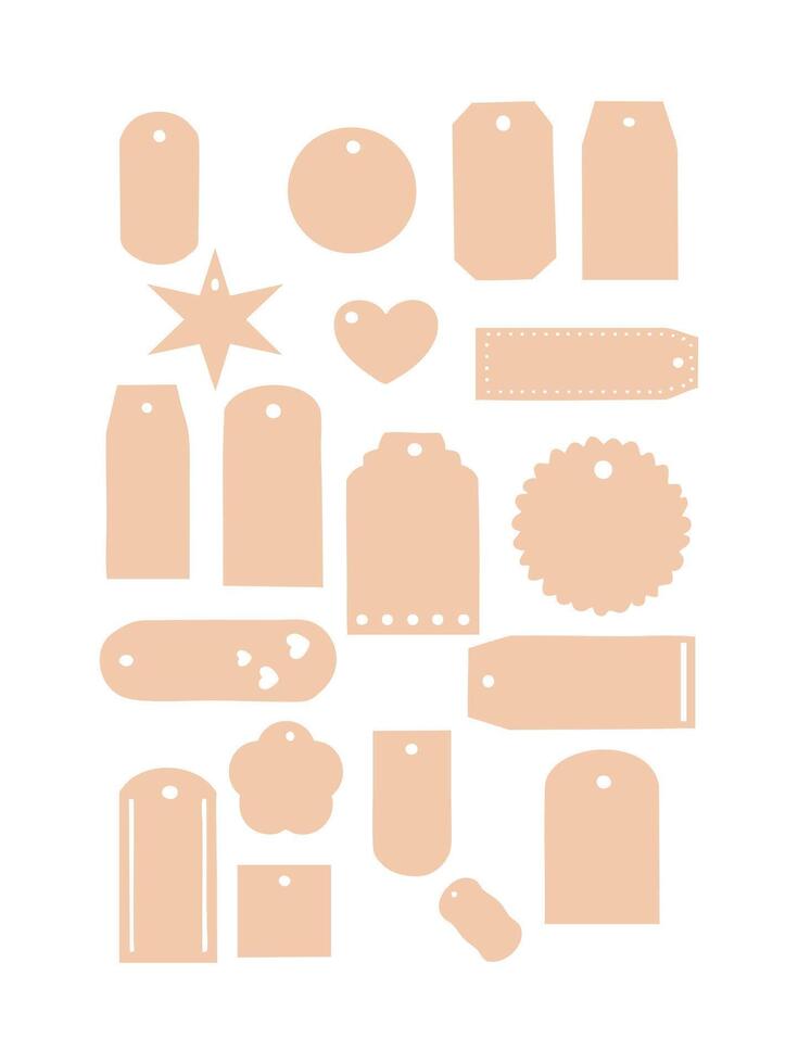 19 Label Tags Isolated on White Background vector