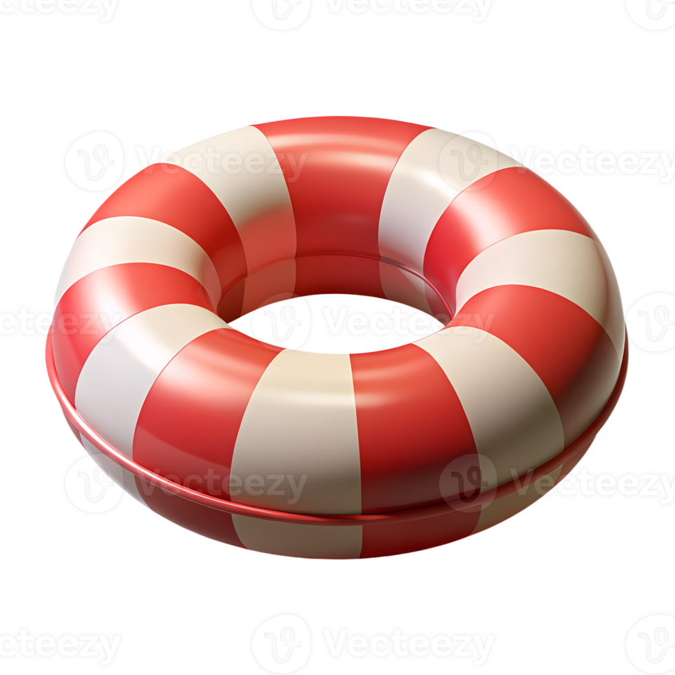3D striped inflatable pool ring for summer png