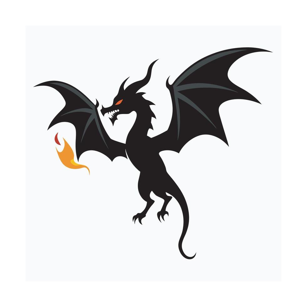 Dragon Breathing Fire Fantasy Art vector