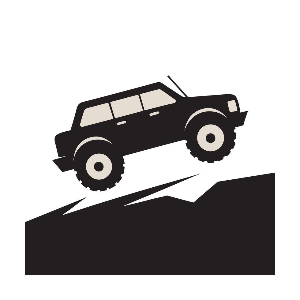 Offroad Truck Making Big Jump vector
