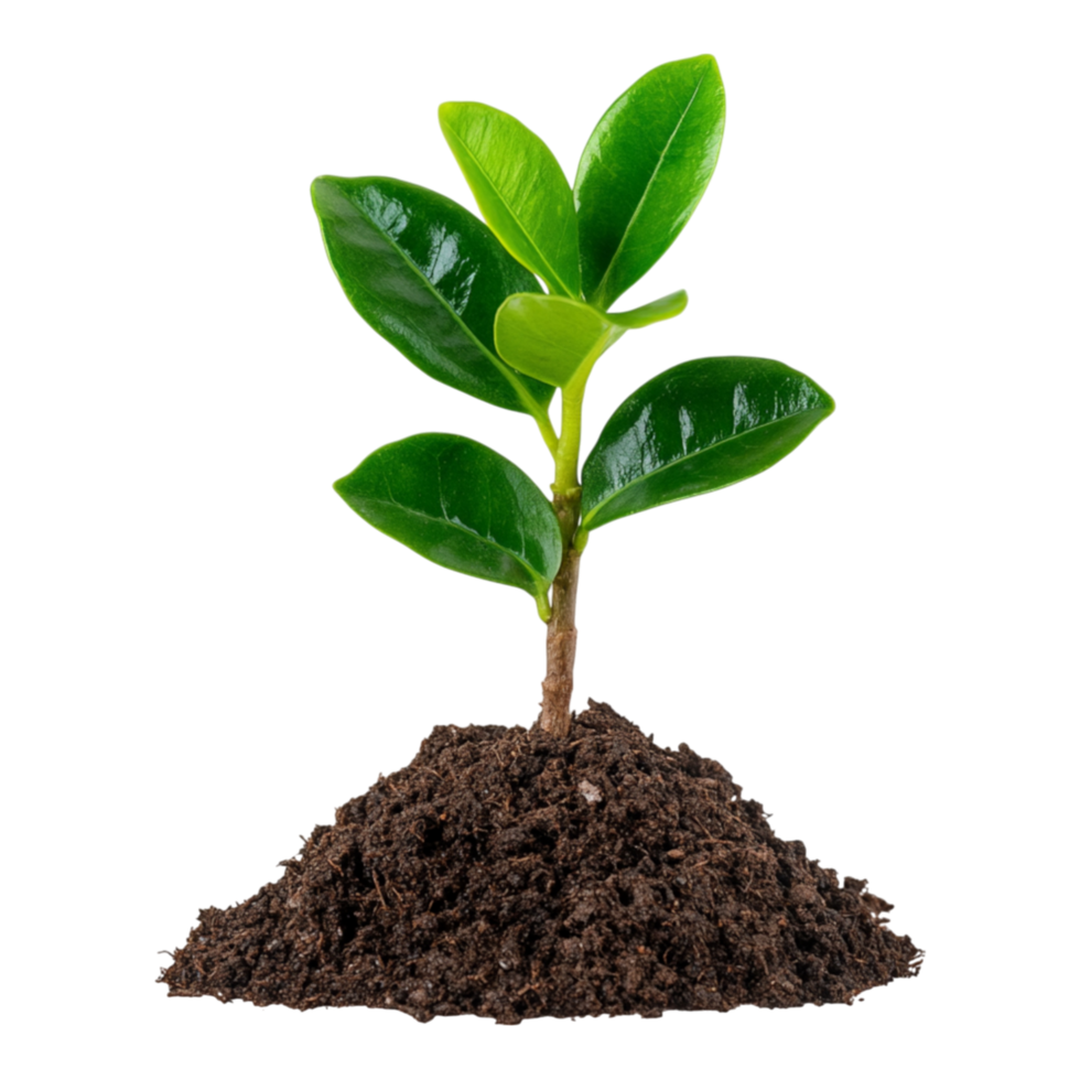 Green Plant Sprout Growing in Fresh Soil png