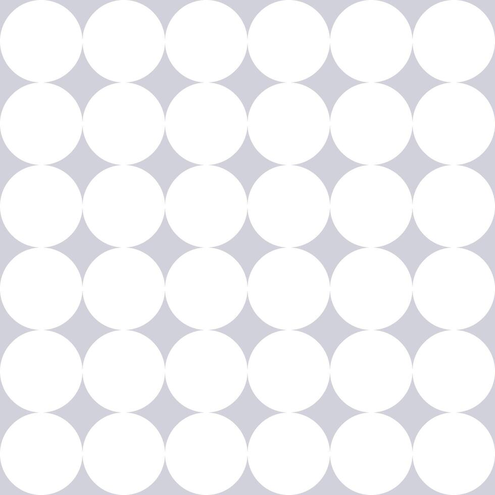 Seamless geometric pattern, simple white circles on soft gray background vector