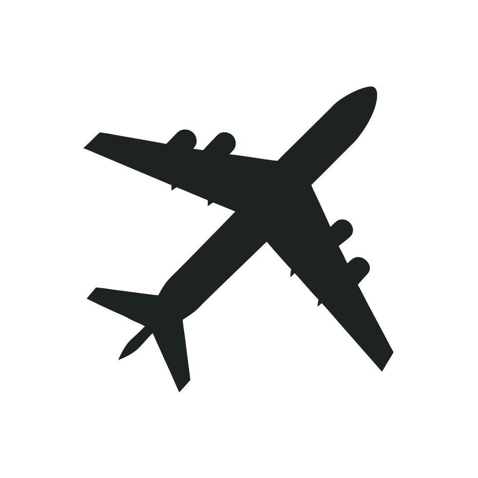 Airplane In Smooth Flight Silhouette vector