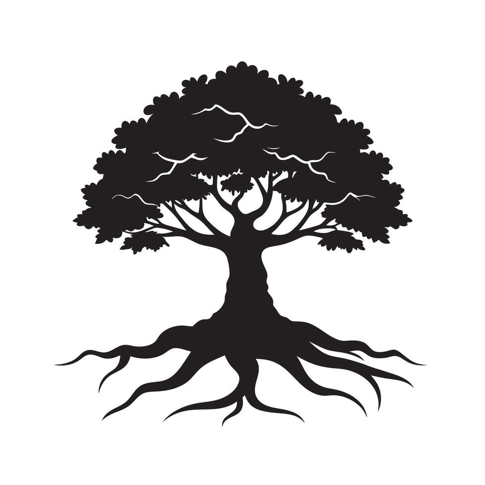 Ancient Oak Tree Standing Tall vector