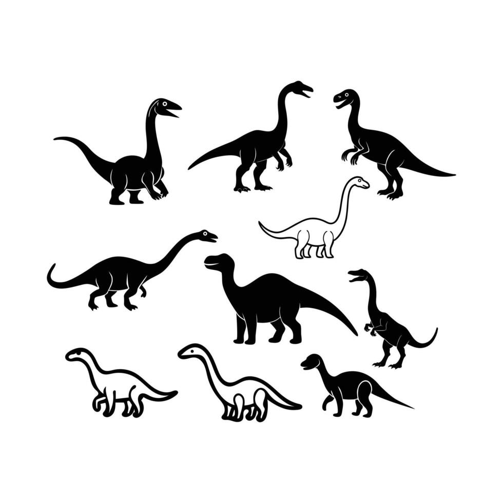 Dinosaur Silhouettes Art Design vector