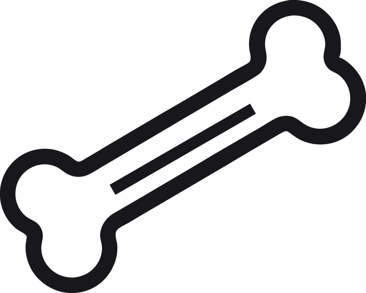 Simple Black Outline Dog Bone Icon Graphic vector