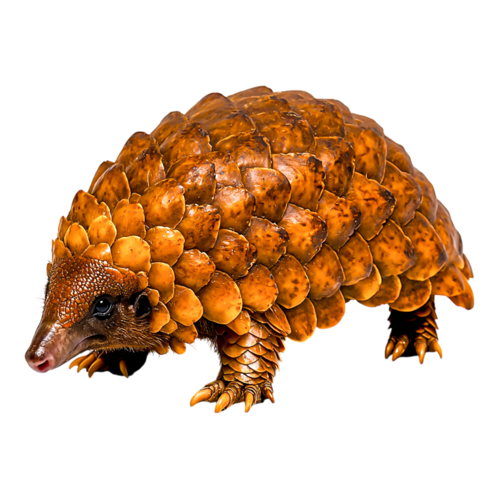 closeup View of a Unique Pangolin with Scales and Texture png