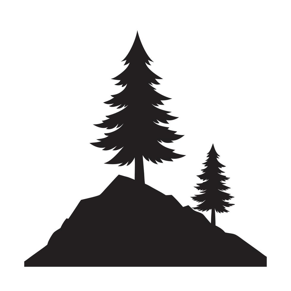 Lone Pine On Mountain View vector