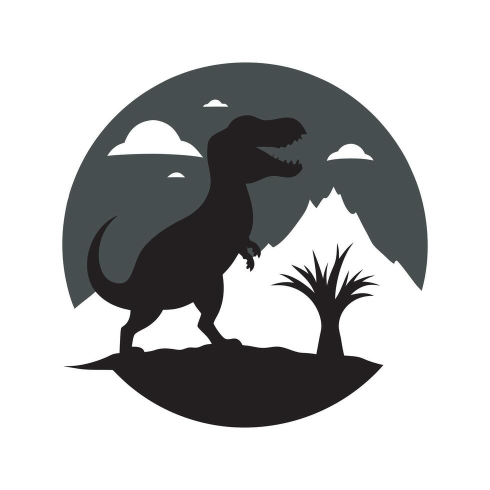 Dinosaur Roaring Jurassic Park Scene vector