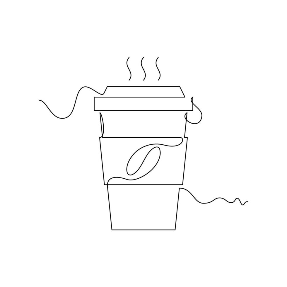 one line art Coffee illustration. line art, one continuous line, simple, hand drawn and sketch style. for icons, symbols, signs or logos vector