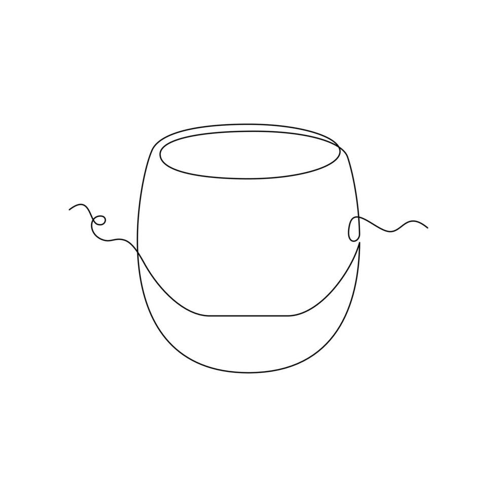 one line art Rolling Whiskey Tumbler illustration. line art, one continuous line, simple, hand drawn and sketch style. for icons, symbols, signs or logos vector