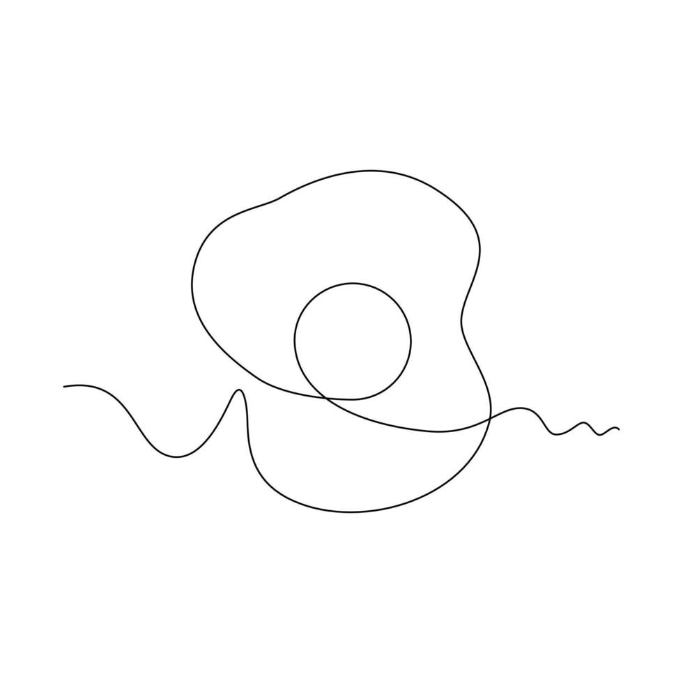 one line art Fries Egg illustration. line art, one continuous line, simple, hand drawn and sketch style. for icons, symbols, signs or logos vector