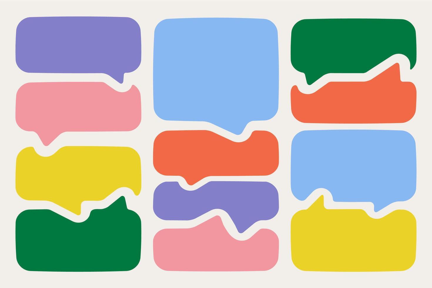 Set of colorful dialogue balloons in flat cartoon style vector