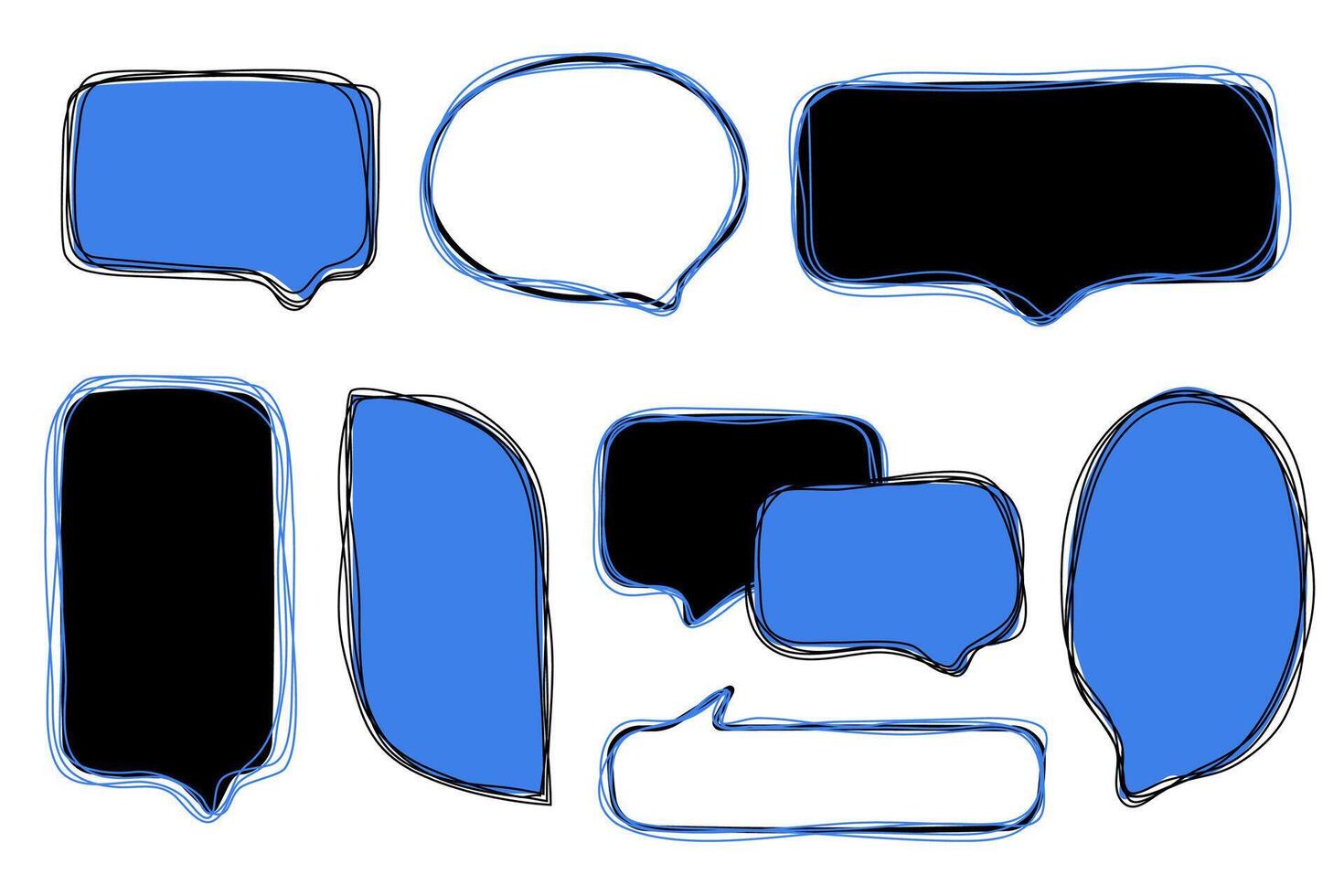 Doodle style callout text boxes for tips, questions and answers vector