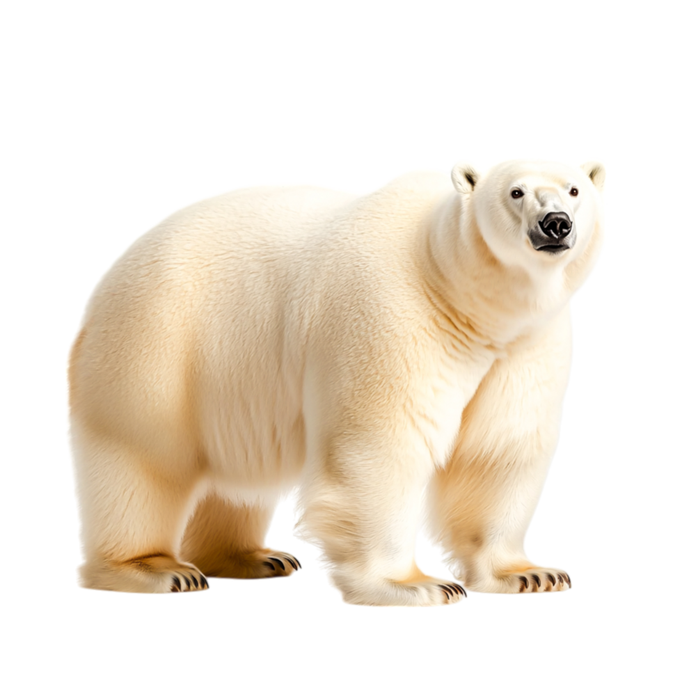 Majestic Polar Bear Standing on Its Hind Legs in Natural Habitat png