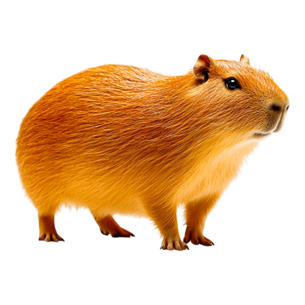Cute Capybara Posing on , Perfect for Animal Photography or Illustrations png