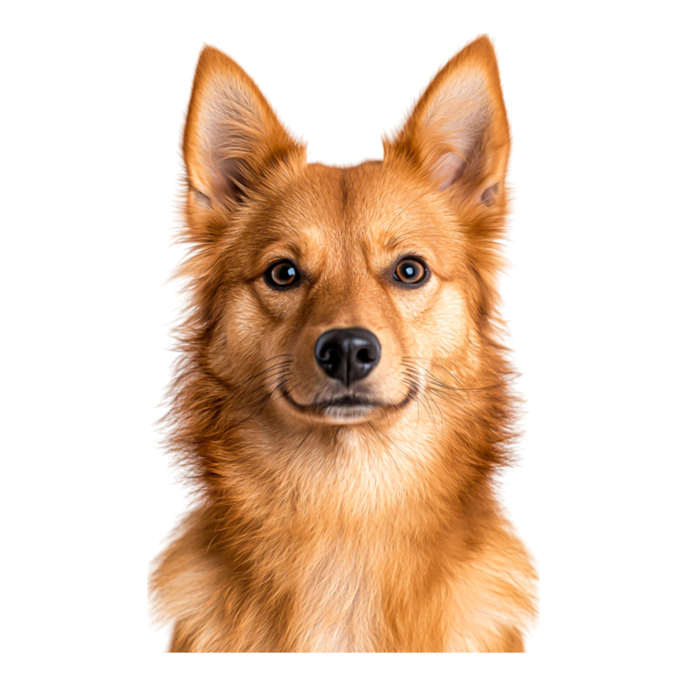 Portrait of a Friendly Golden Dog with Bright Eyes and Fluffy Fur in Natural Light png
