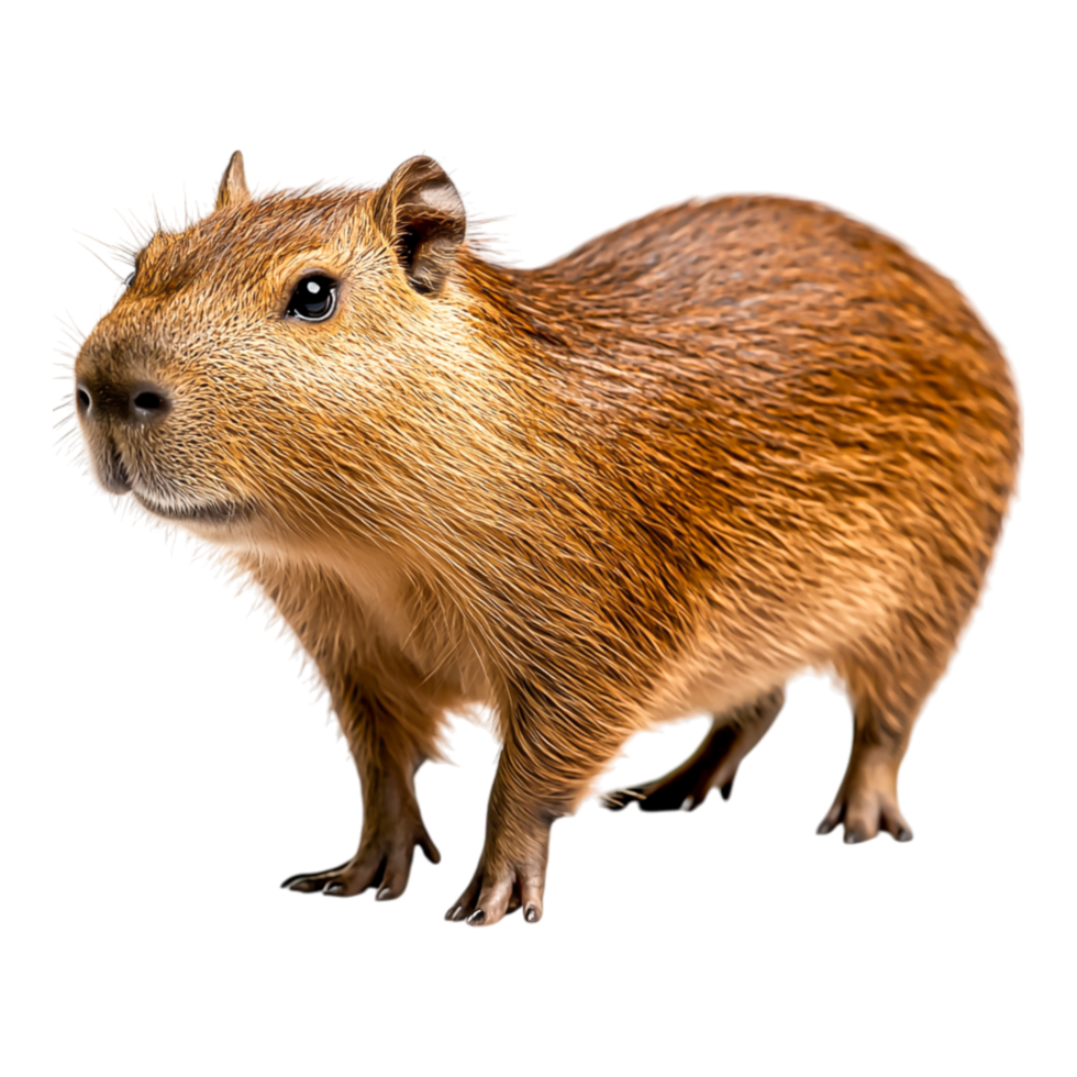 closeup of a Capybara in Natural Habitat with Soft Fur and Curious Expression png