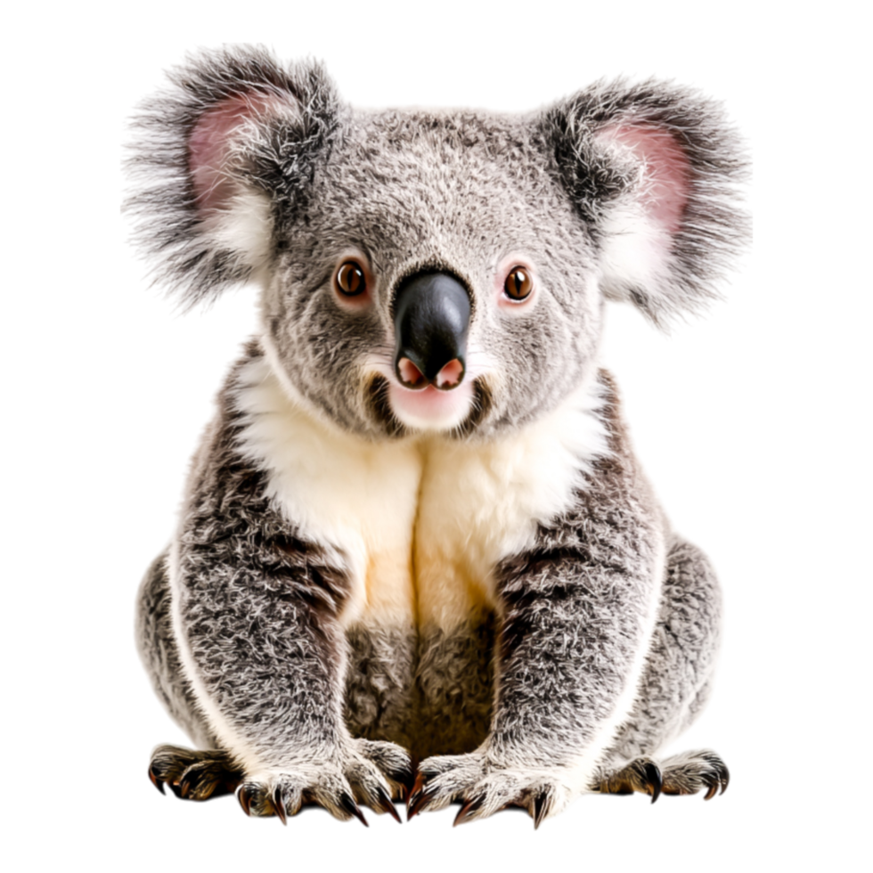 Cute and Adorable Koala Sitting in a Relaxed Pose png