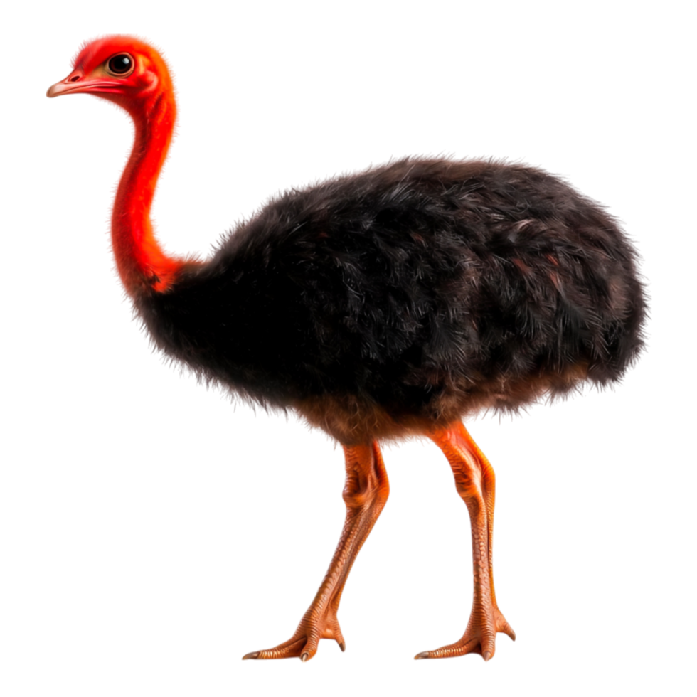Colorful bird with vibrant feathers standing tall on , profile view png
