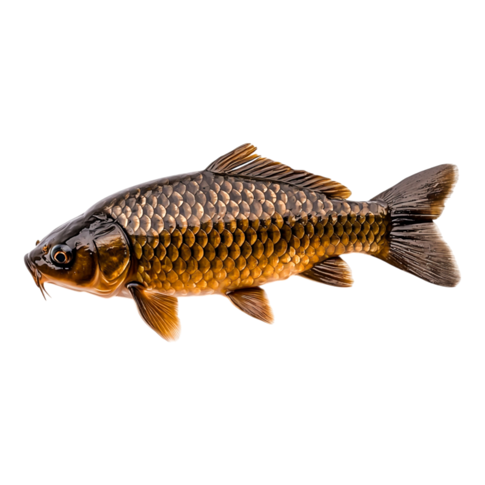 Detailed View of a Freshwater Fish with Scales and Fins in Natural Pose png