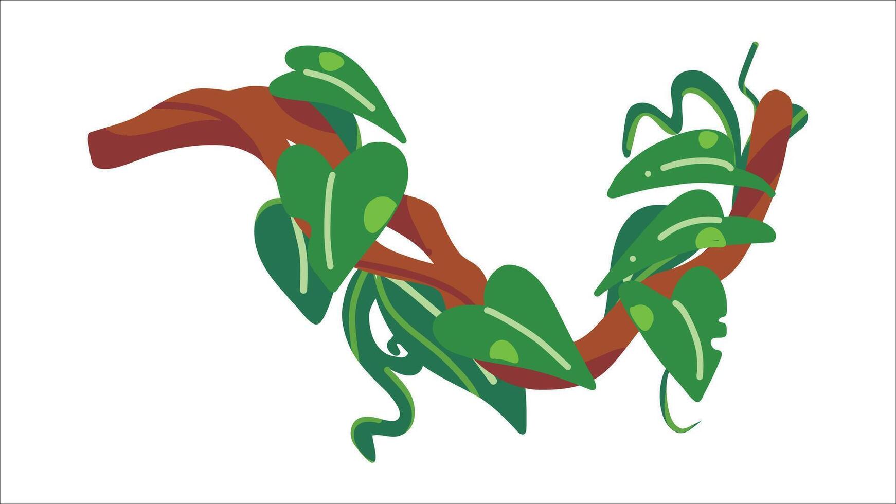 Green Leaves and Twisted Details vector