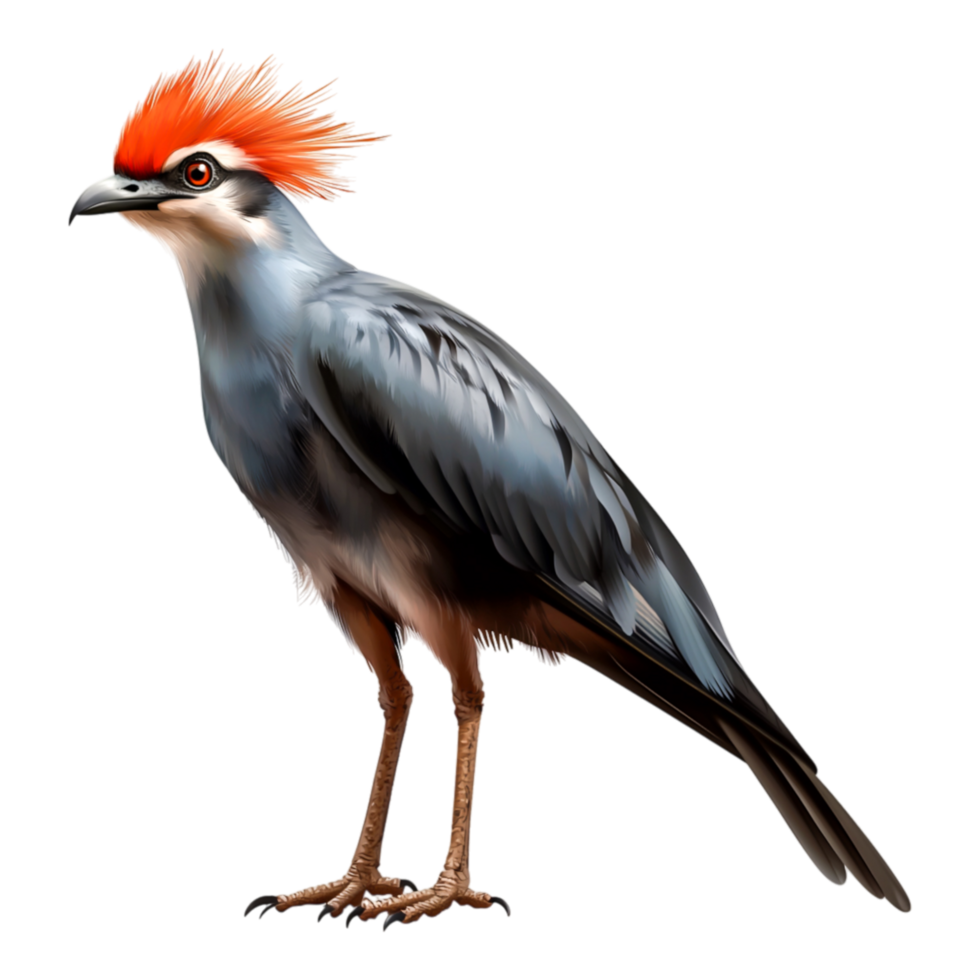 Vibrant Bird with Red Crest and Striking Plumage Perched Branch png