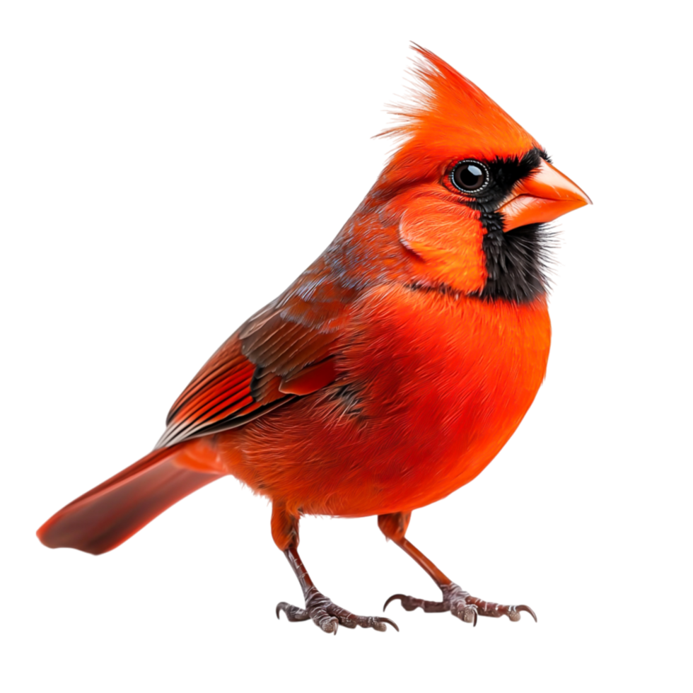 Vibrant Cardinal Bird Perched Gracefully with Colorful Feathers and Expressive Eyes png