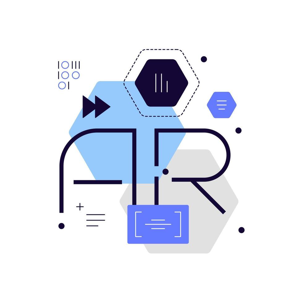 Augmented reality. High tech concept. Modern flat icon. Squared vector