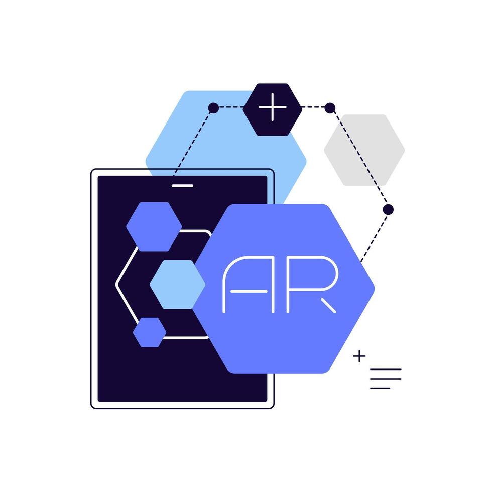 High tech concept. Modern flat icon. Squared,Augmented reality vector