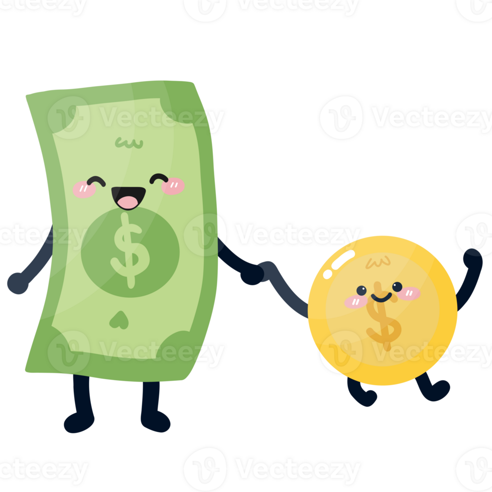Adorable Money with Baby Coin Cartoon png