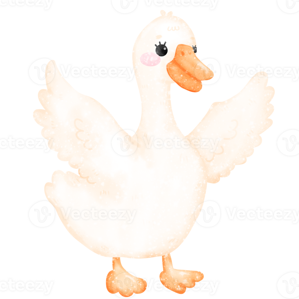 Adorable Goose Walking Duck watercolor png