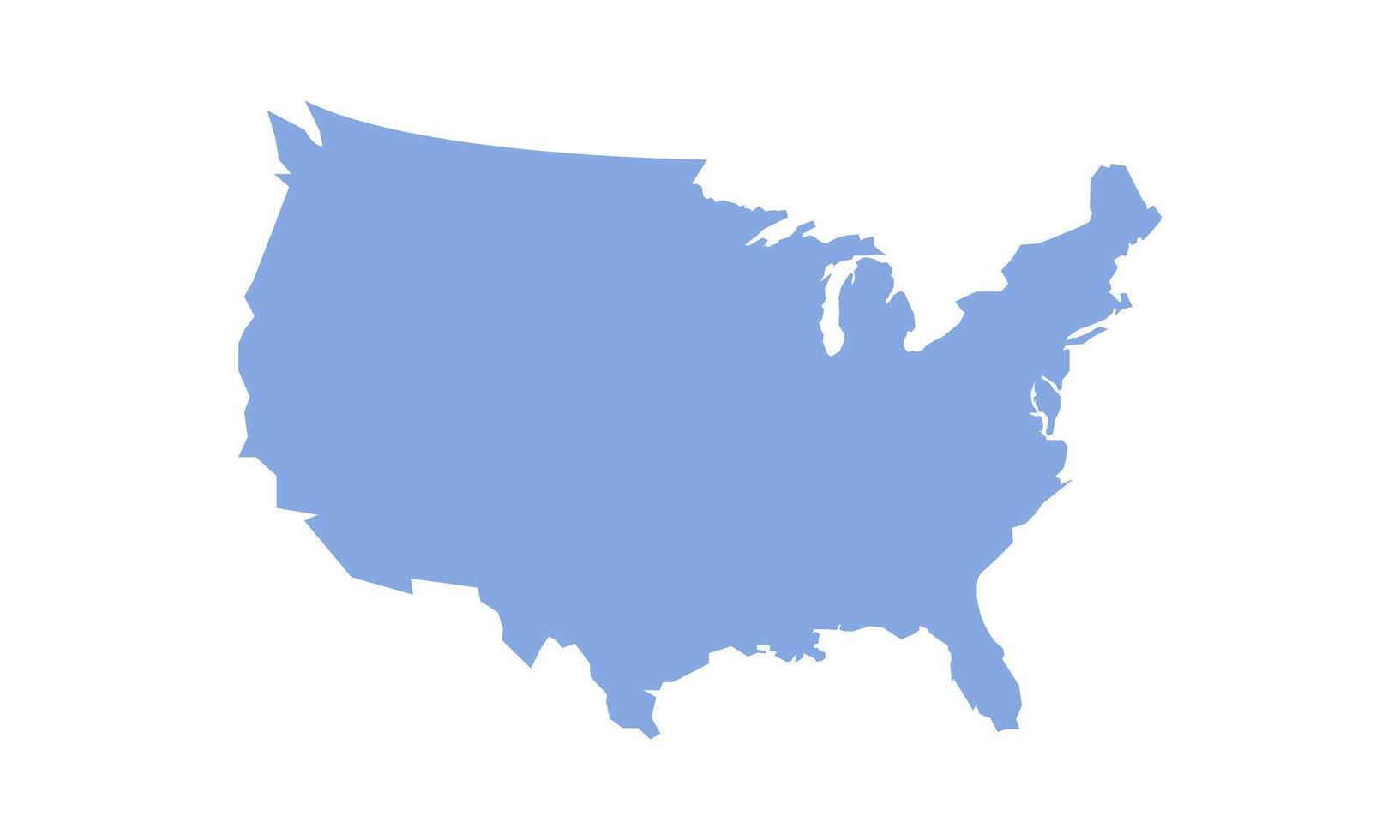 american united states map flat design concept vector