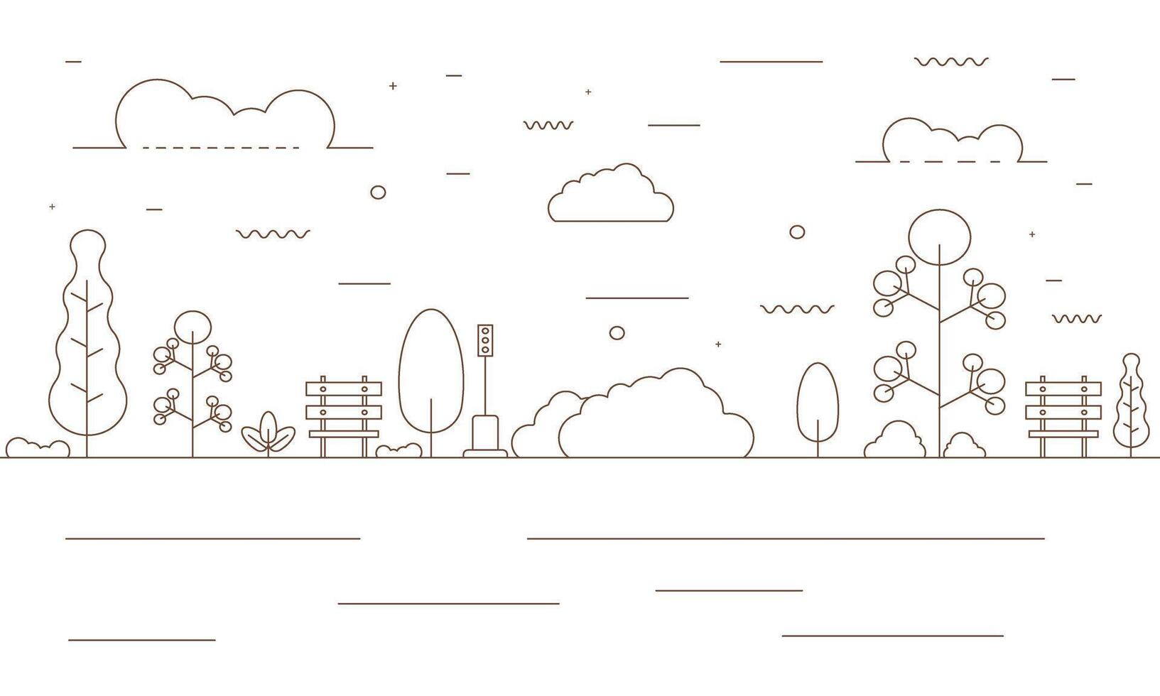 horizontal pattern without connection empty city beauty park design vector