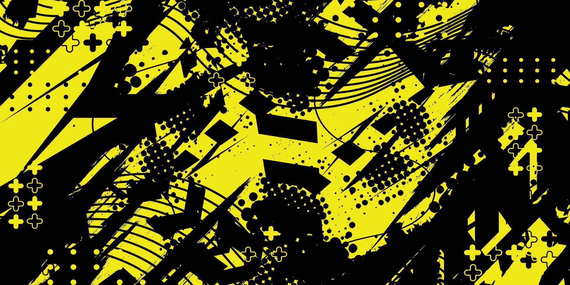 Black and yellow abstract pattern background design vector