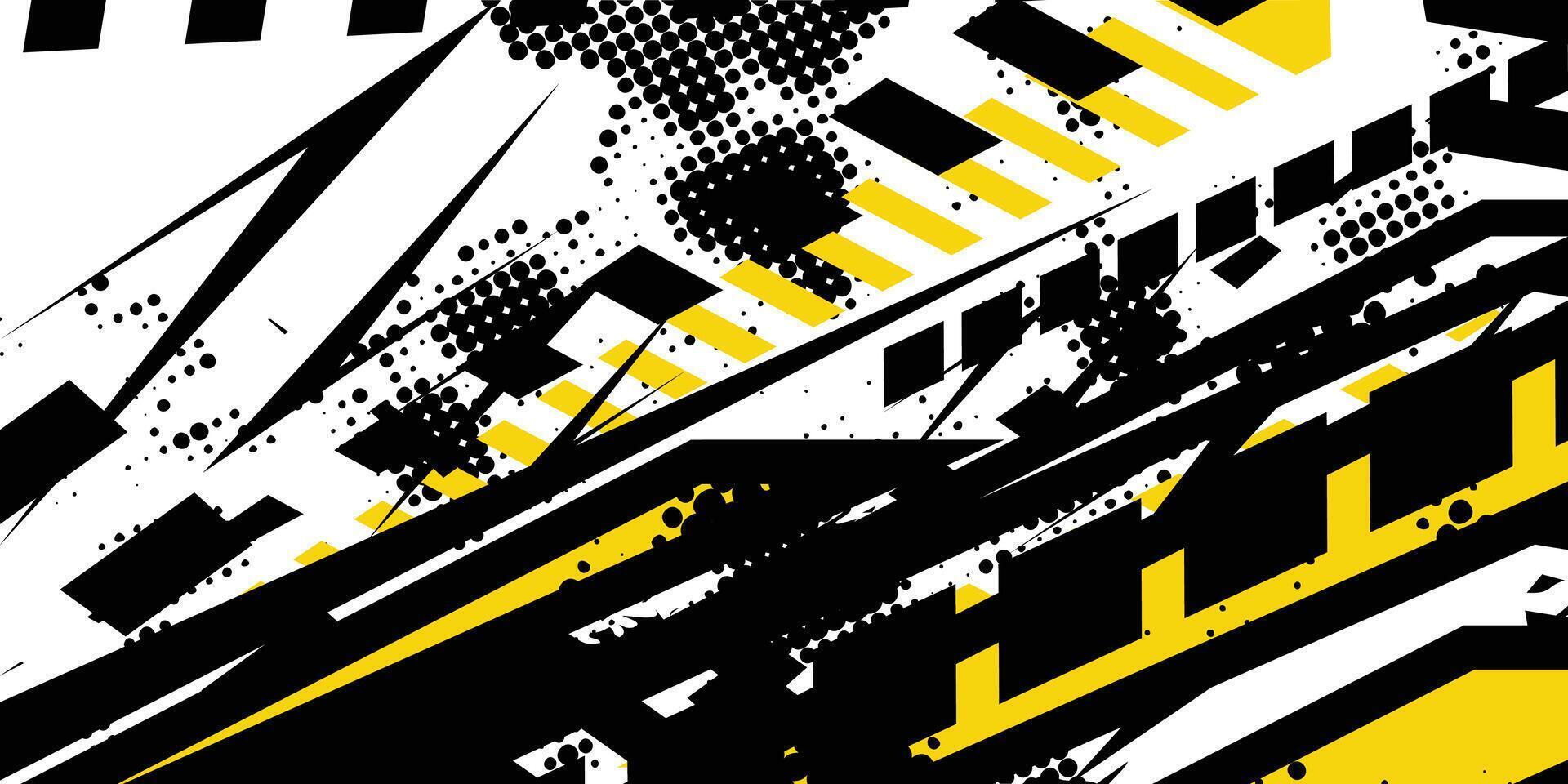 Grunge abstract background with a combination of 3 colors black, yellow and white vector