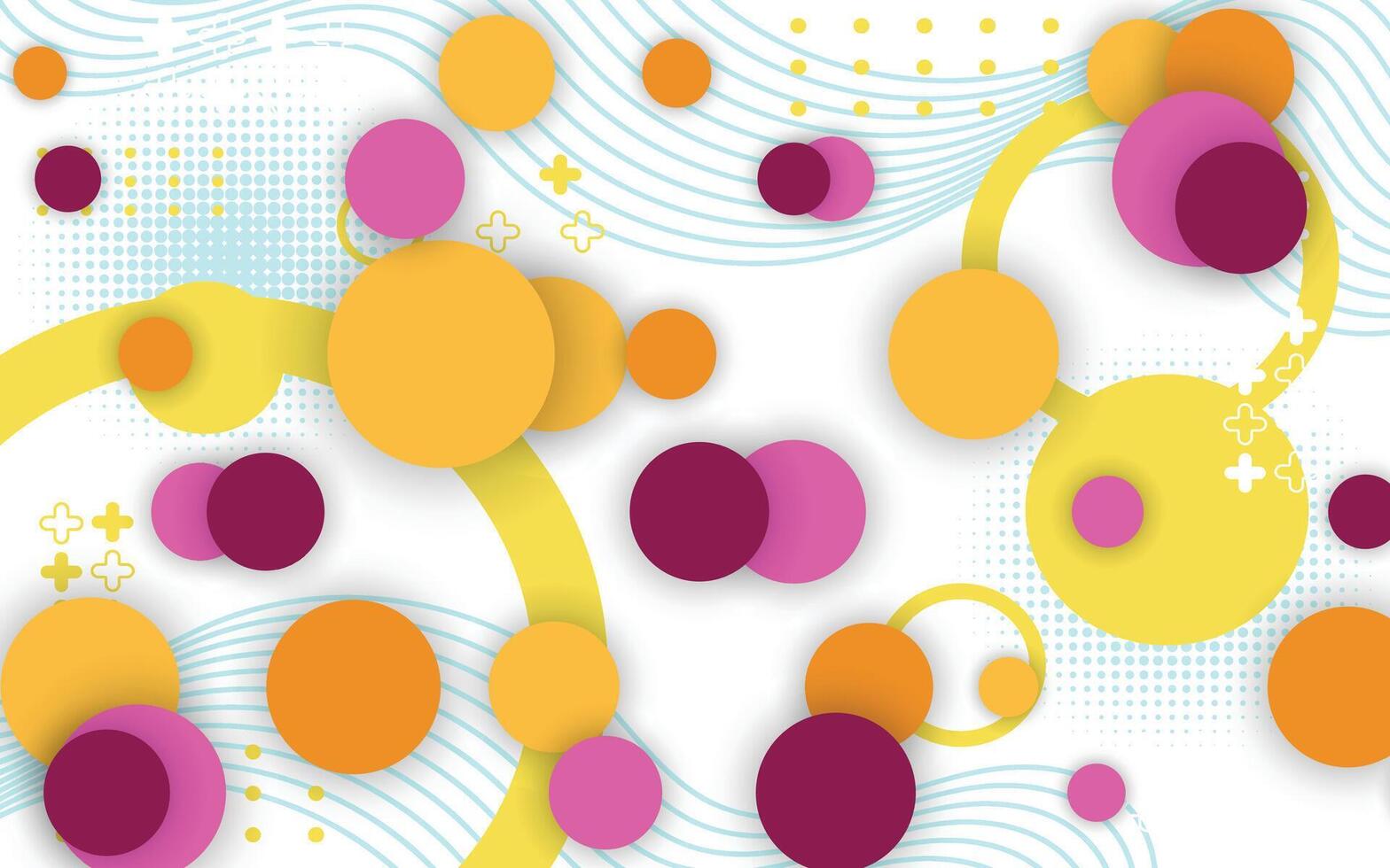 Decorative background with circle objects and fun colors vector