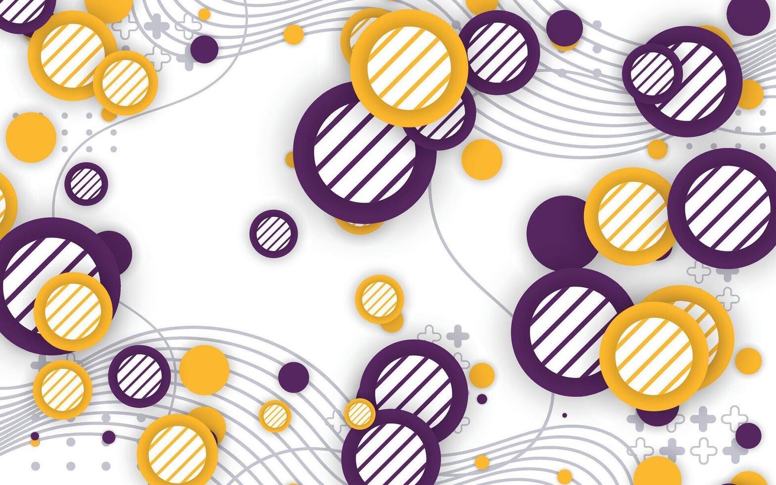 Striped circle geometry background with trendy colors vector