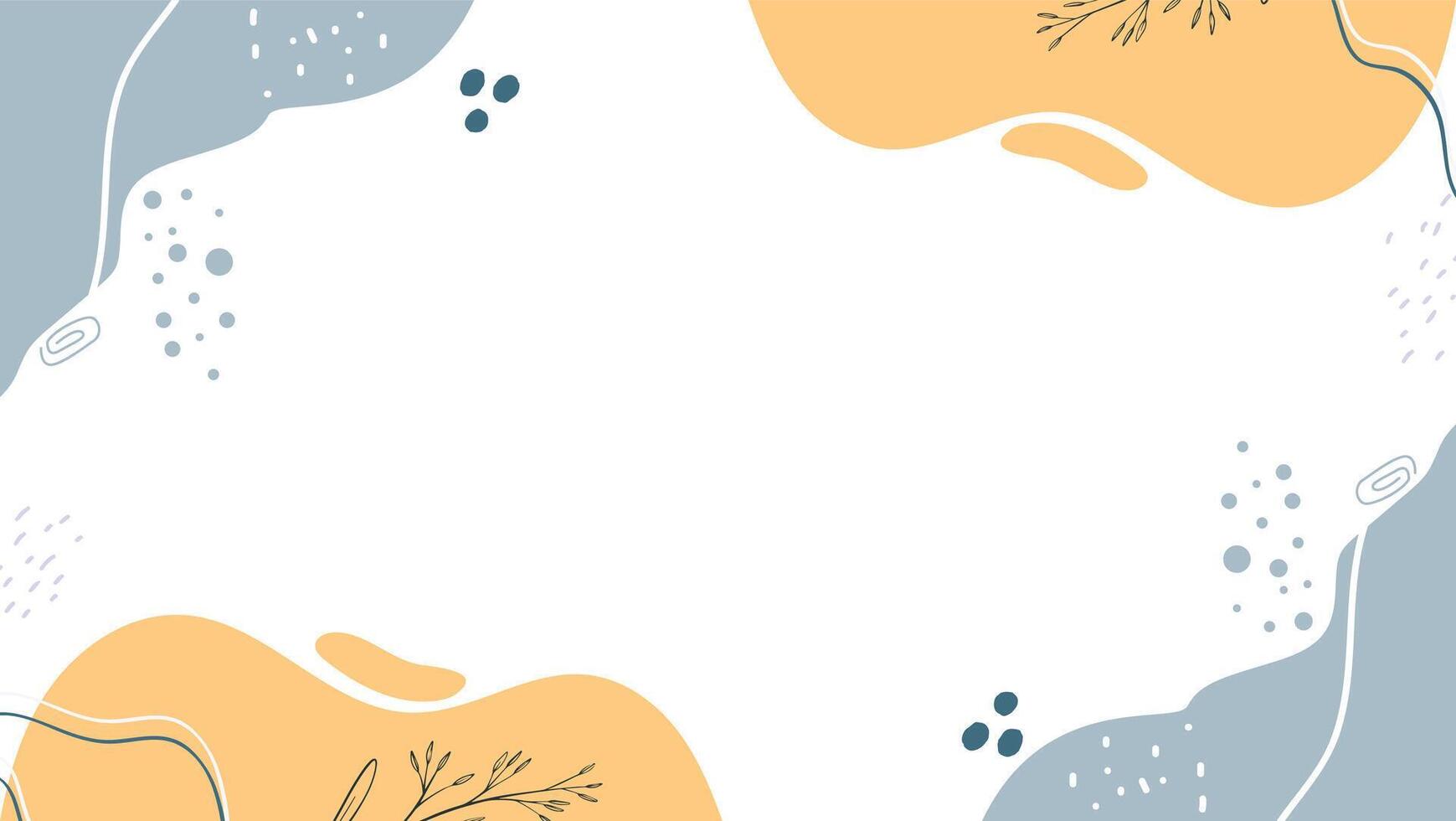 A square frame with a blue and orange design vector