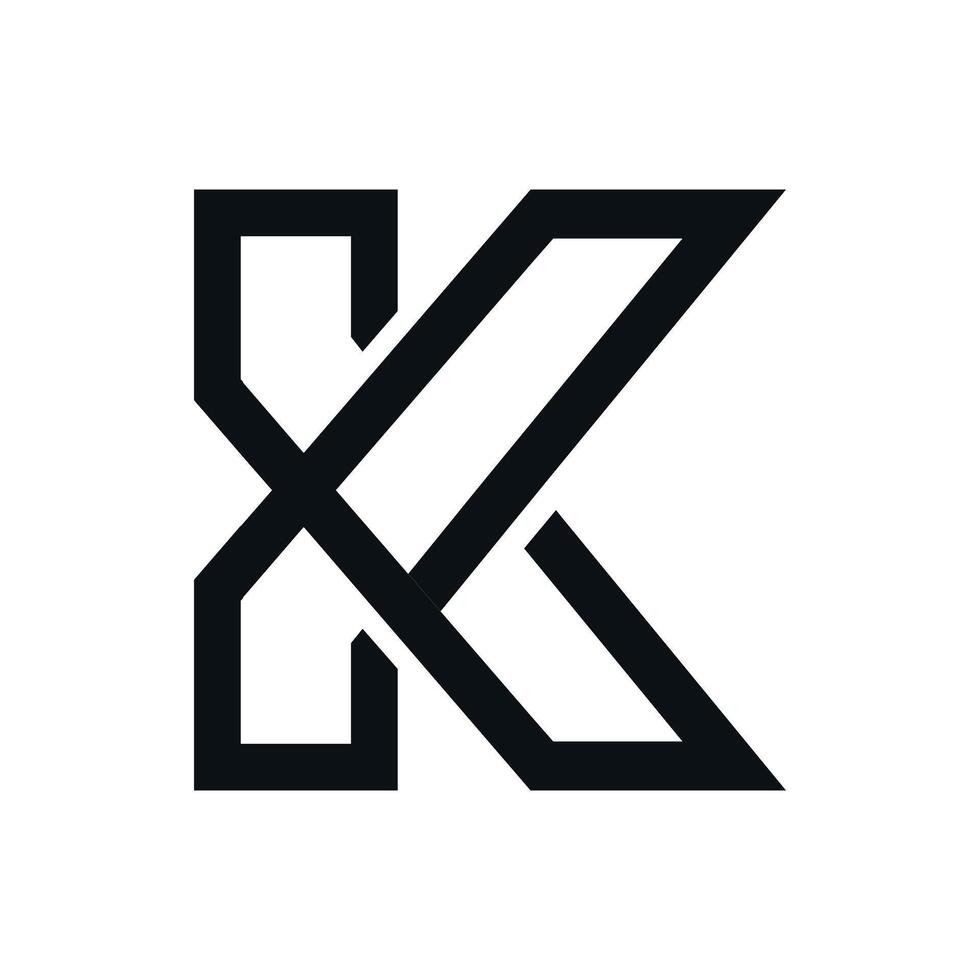 simple letter k stripe logo design template vector