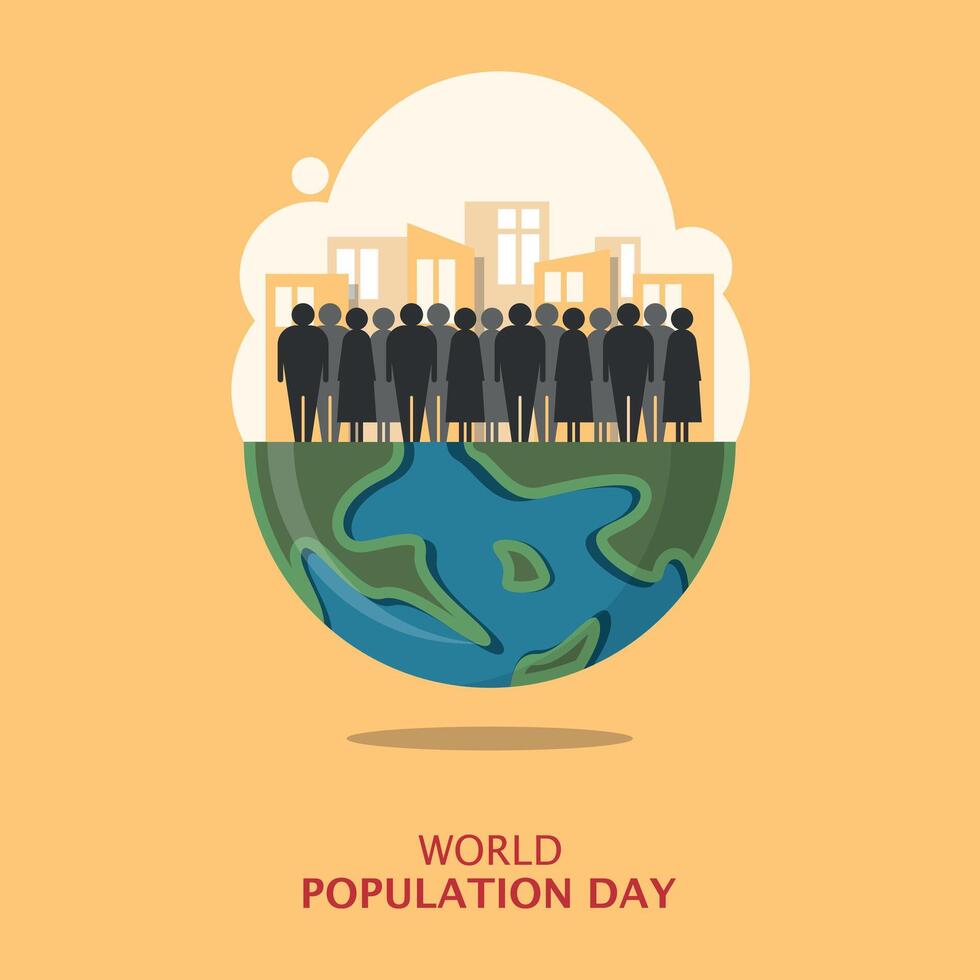 World Population Day Poster. Population problems in the world vector