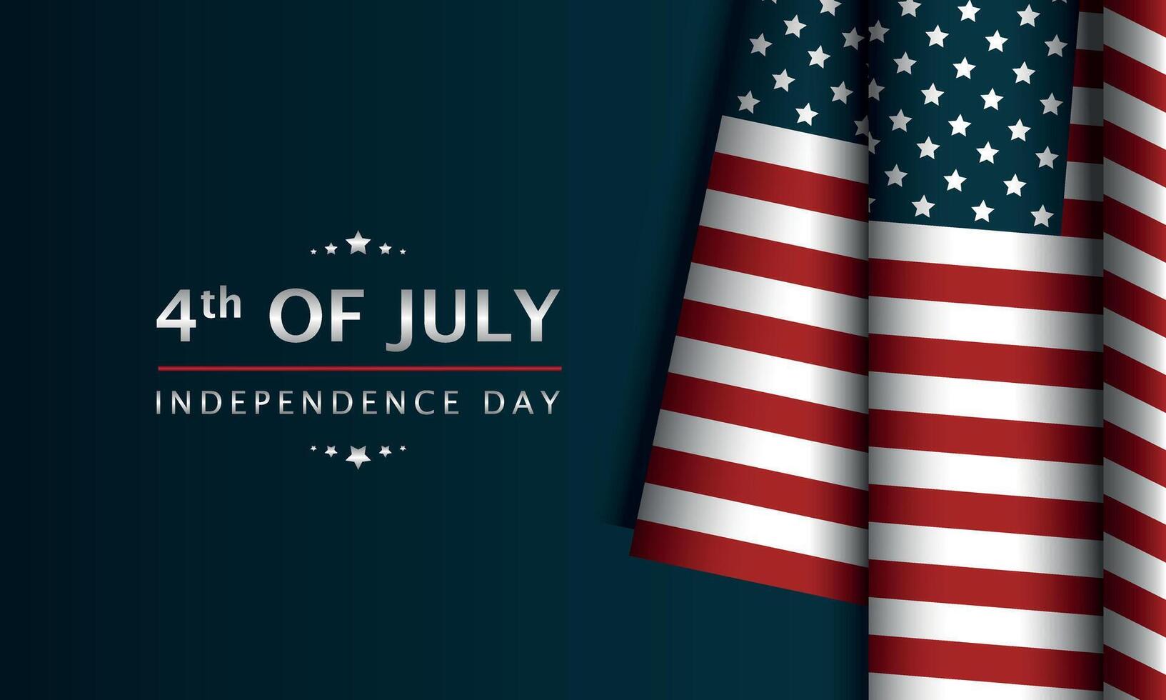 Independence Day of USA Poster. 4th of July. American flag vector
