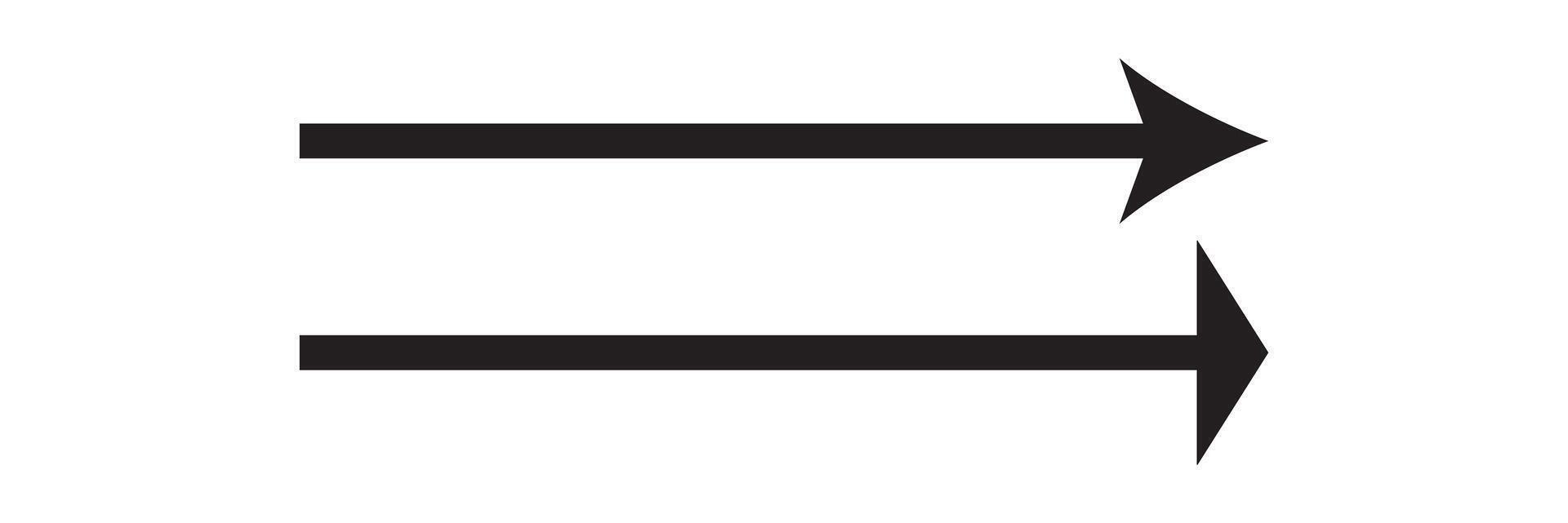 right side Pointer black arrow in different collections. vector