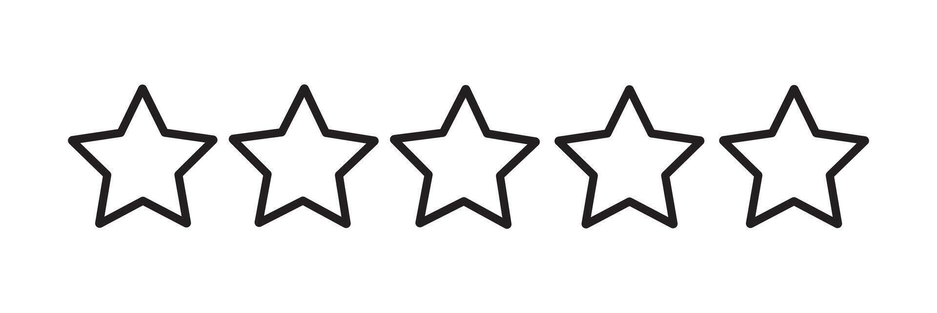 Five stars quality rating icon. Five stars rating symbols collection. vector